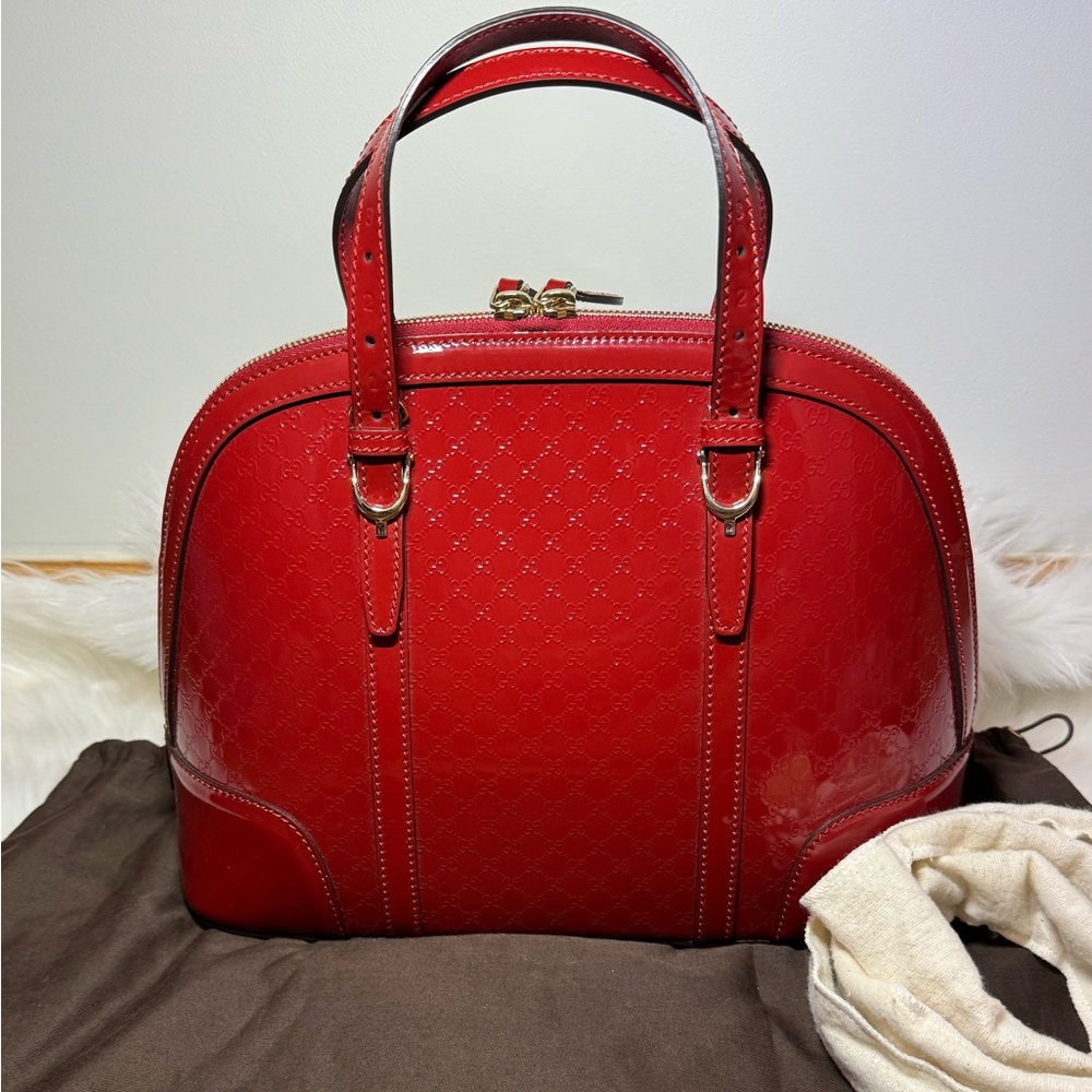 Gucci Red Satchel with Microguccissima Leather